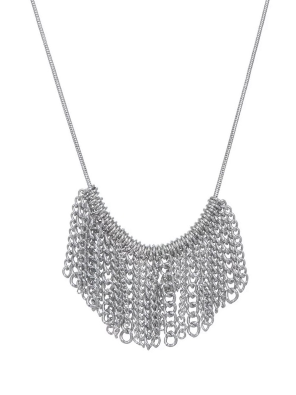 Fringe Chain Drop Necklace